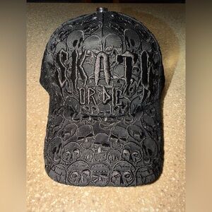 El Barbas Hats x Rich The Kid Skate Or Die Skull Black Snapback Limited Edition